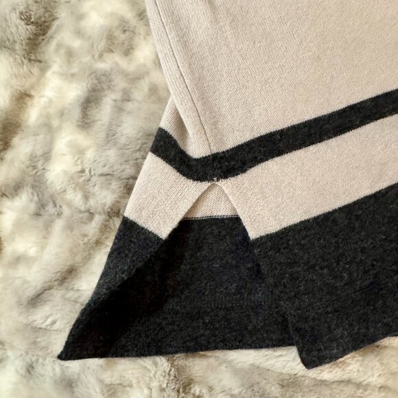 REISS “Alex” Wool Cashmere Striped Hoodie Sweater Beige & Charcoal Size Smal - Picture 6 of 16